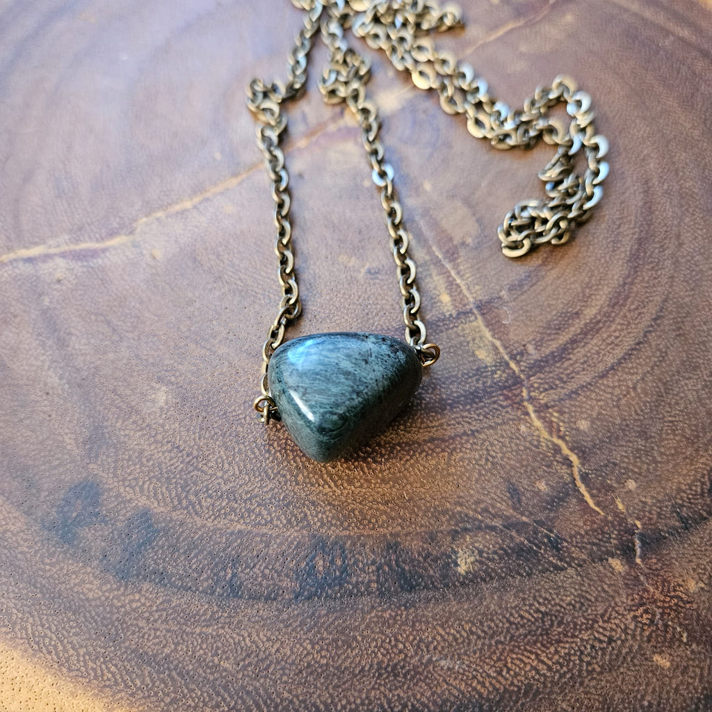 Green Obsidian Chain Necklace