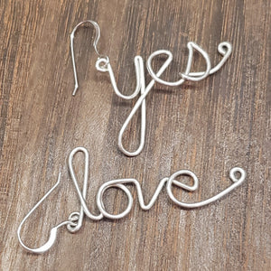 Cursive Earrings in Sterling Silver - PAIRS