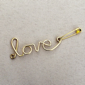 "Love" Cursive Safety Pin