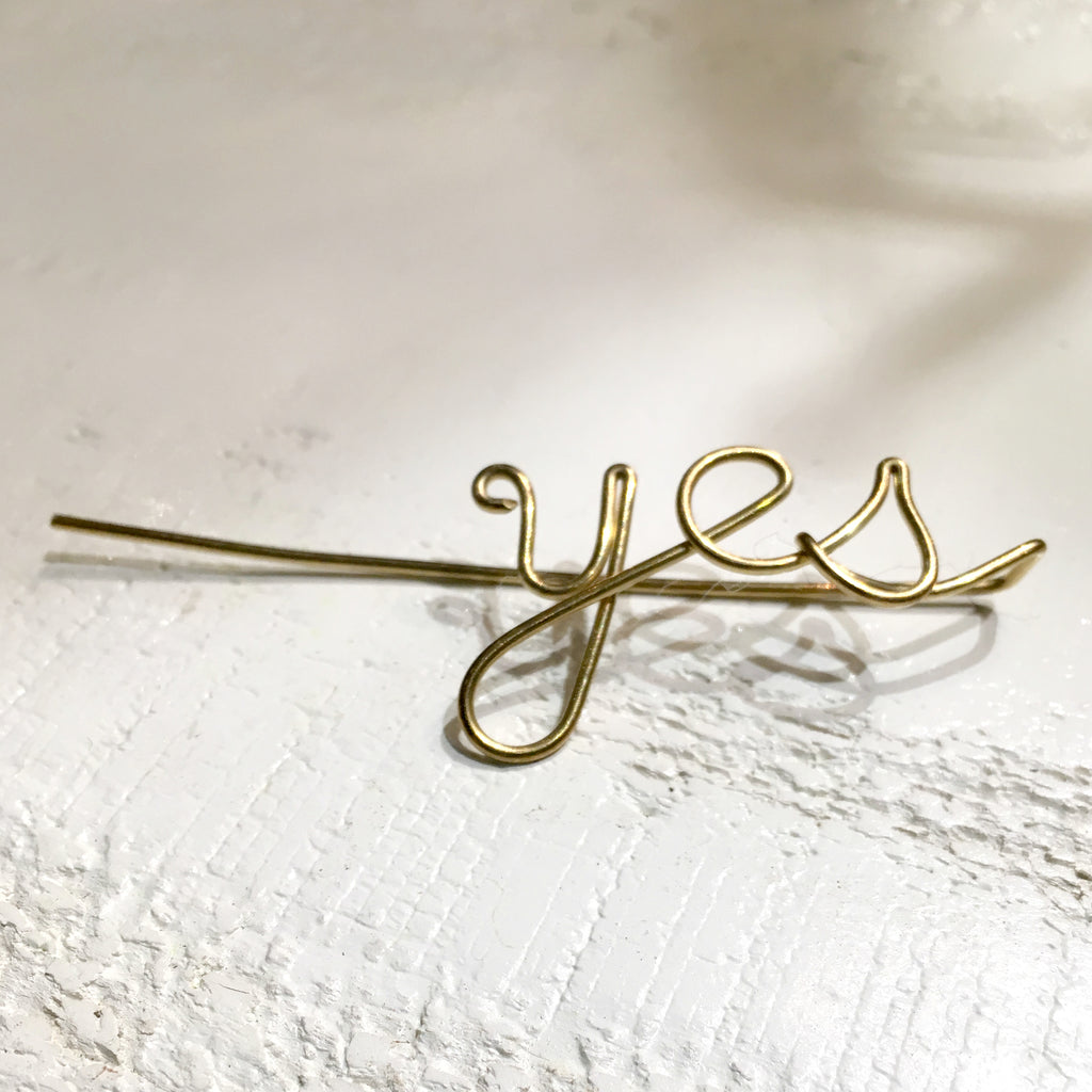 "Come and Talk to Me" Cursive Statement Pins